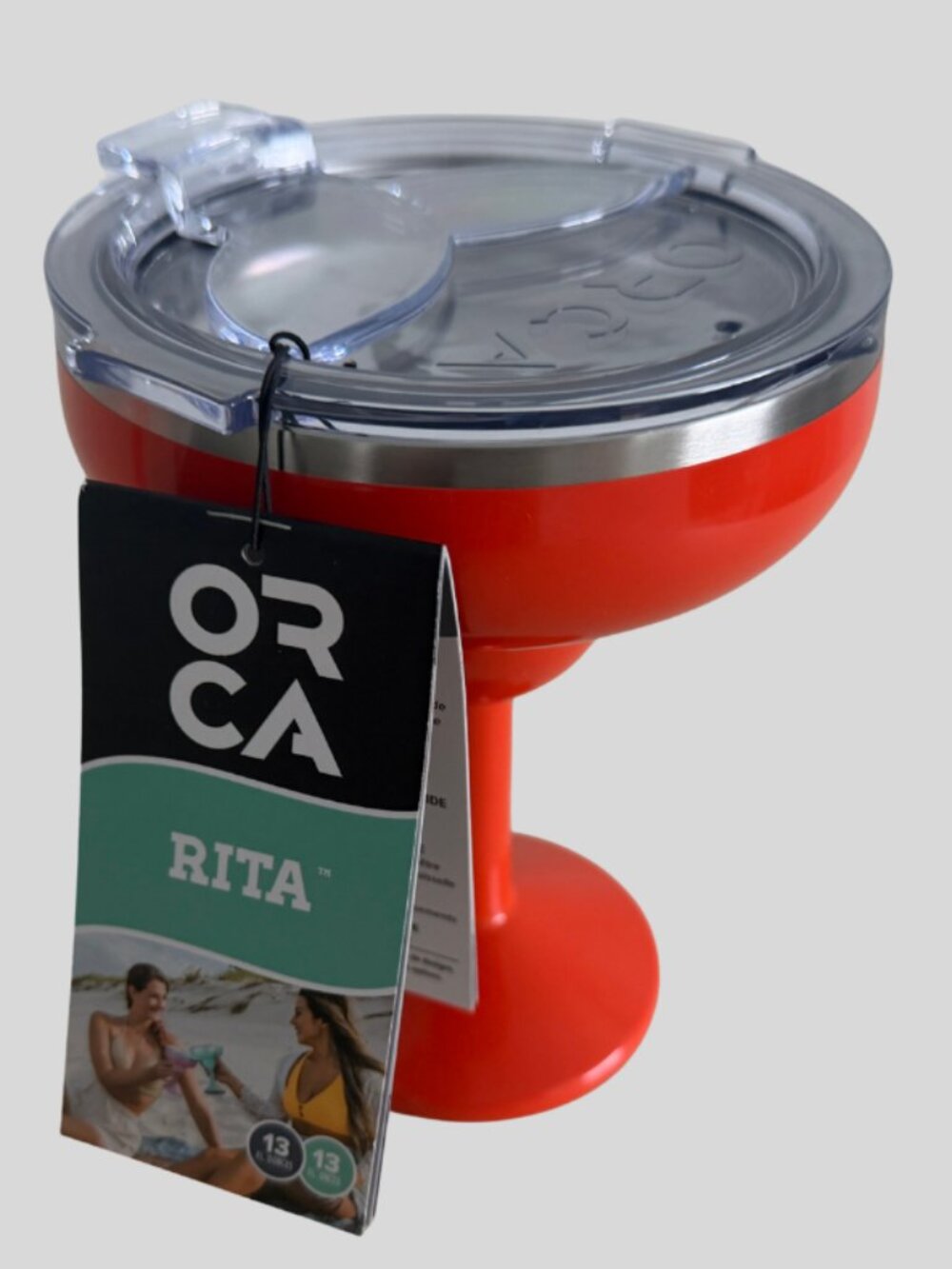 Orca Rita Stainless Steel Orange Tumbler Flip Lid, 13 Oz NWT Set of 2